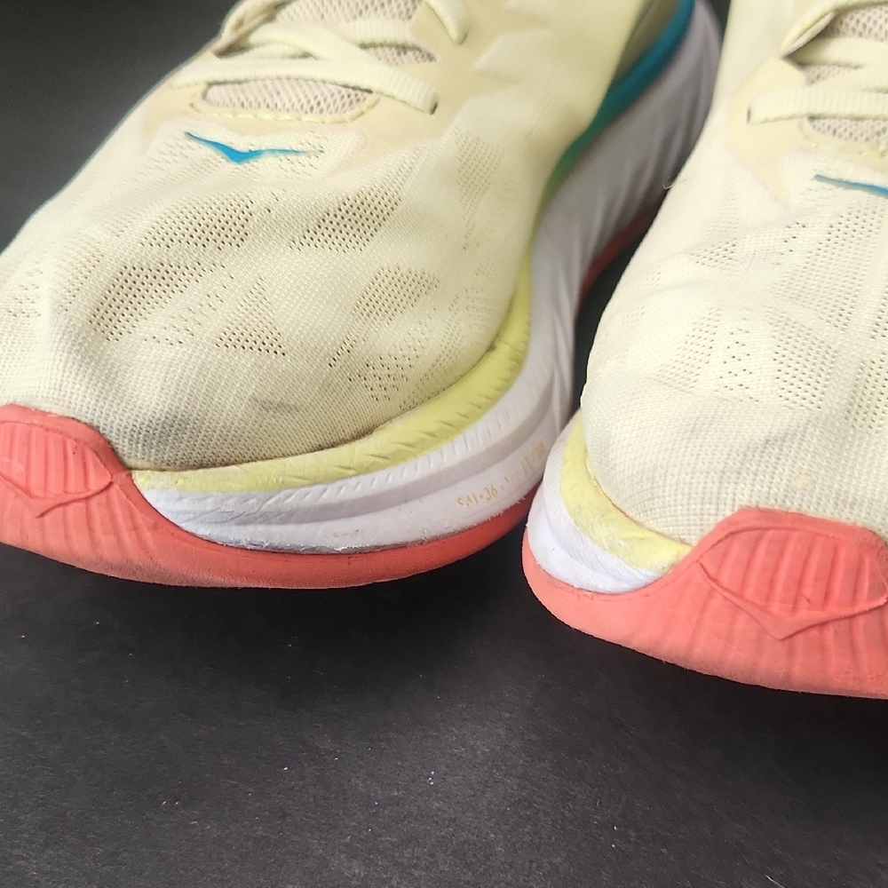 Hoka One One Mens Yellow Carbon X Athletic Shoes Size 12D - Picture 3 of 9